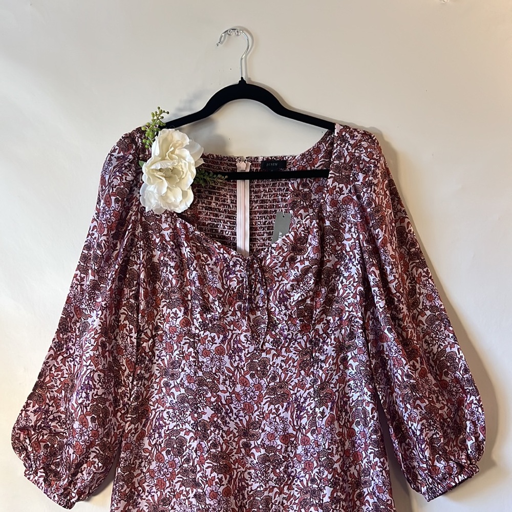 J.Crew Sweetheart Long-Sleeve Midi Dress in Fête Floral - Picture 12 of 15